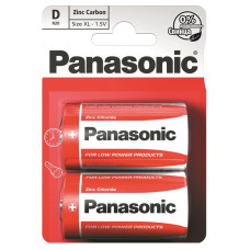 STOCK Батарейка "Panasonic" /R-20/2bl/779/ сольова, 1,5V, бочонок. 61,5*34,2мм червона (2/24)