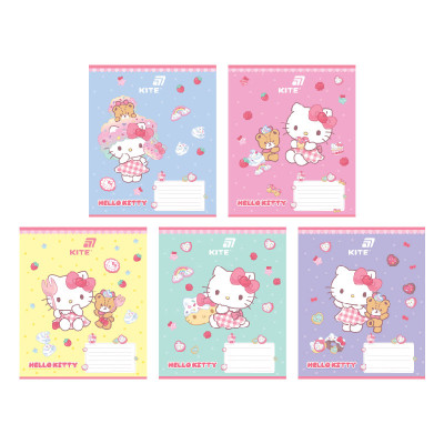 Зошит уч. "Kite" 12арк.== /HK26-234/ УФ лак + глітер, Hello Kitty MIX (25/600)