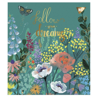 Зошит уч. "YES" 48арк.== /766888/ "Follow your dreams" мат. ВДЛ+ УФ-виб+Pantone Gold (5/100)
