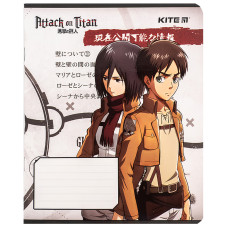 Зошит уч. "Kite" 12арк.# /AT24-232/ софт тач + УФ лак, Attack on Titan Season 1-3 (25/600)