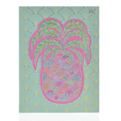 Блокнот А5/64 == "YES" /151389/ "Turnowsky. Art pineapple" 7БЦ, фольга голограф.срібло+УФвиб. (1/10)
