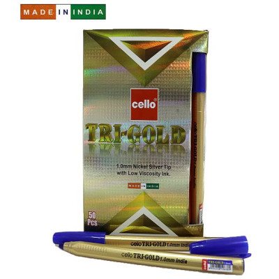 Ручка кулькова/масляна CELLO "Tri-Gold" 1мм, СИНЯ (50/1000/4000)