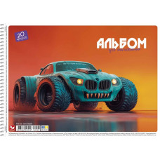 Альбом для малювання "Школярик" А4/20арк./PB-SC-020-8028/ спiраль, 120г/м2, ВД-лак (9/90)