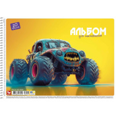 Альбом для малювання "Школярик" А4/20арк./PB-SC-020-8028/ спiраль, 120г/м2, ВД-лак (9/90)