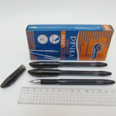 Ручка кулькова "JO" 5022 "Easy Office" ЧОРНА, з гум. грип, 0.7 мм (12/144)