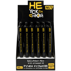 Ручка кулькова автомат "YES" /412288/ "Не ускладнюй!" 0,7 мм, синя (36)