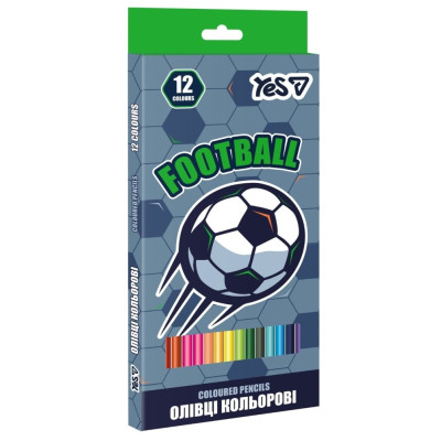 Олівці кольорові "Yes" 12 кол. /290786/ Football (1/12/240)