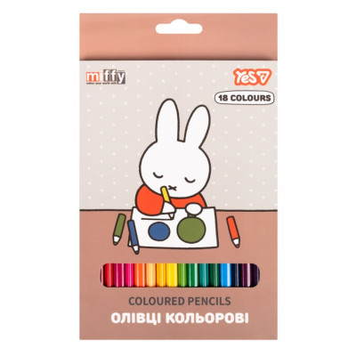 Олівці кольорові "Yes" 18 кол. /290791/ Miffy (1/8/160)
