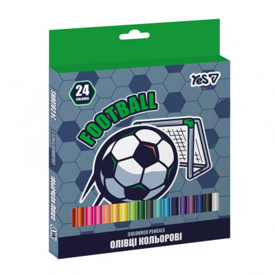 Олівці кольорові "Yes" 24 кол. /290785/ Football (1/6/120)