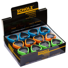 Точилка "SCHOLZ" /4812SCH/ з конт. та кришкою, подвійна, діам. 8мм+11мм, асорті, в дисплеї (12/720)