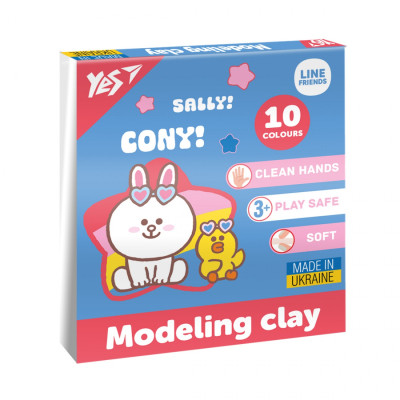 Пластилін 10 кол. 200г "Yes" /540664/ "Line Friends" (1/14)