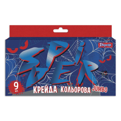 Крейда кольорова 9 шт. JUMBO "1В" /400410/ "Spider" (1/31)