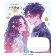Зошит уч. "Школярик" 24арк.== /3502L/ "Soulmates" глітер (дівчинка) (25/200)