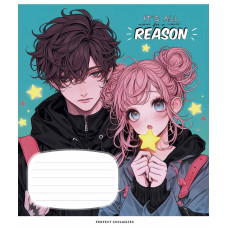 Зошит уч. "Школярик" 24арк.== /3502L/ "Soulmates" глітер (дівчинка) (25/200)