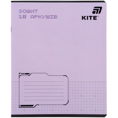 Зошит уч. "Kite" 18арк.# /K26-236-1/ софт тач + УФ лак, KITE (20/400)