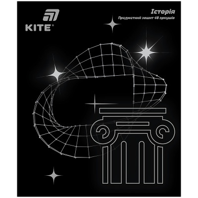 Зошит уч. "Kite" 48арк.# /K26-240-4/ ПРЕДМЕТКА софт тач+УФ, Lumen, історія (10/200)