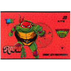Зошит для малювання А4/12арк. "Kite" /NT26-241/  скоба, софт тач + УФ лак, TMNT Mutant Mayhem (20/160)