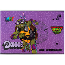 Зошит для малювання А4/12арк. "Kite" /NT26-241/  скоба, софт тач + УФ лак, TMNT Mutant Mayhem (20/160)