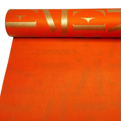 Папір пакувальний крафт "Unison" /Пт 422.20/ "MAGAZINE" червоний з золотими  літерами ; 0,7*7м