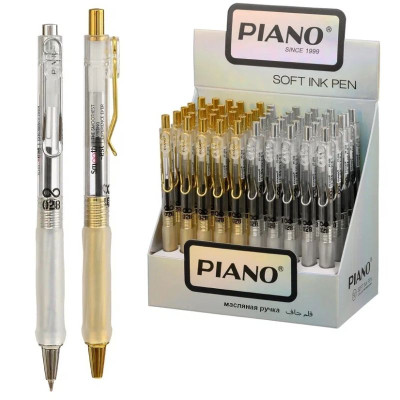 Ручка масляна автомат "PIANO" /PT-028/ синя 50PC/BOX (50)