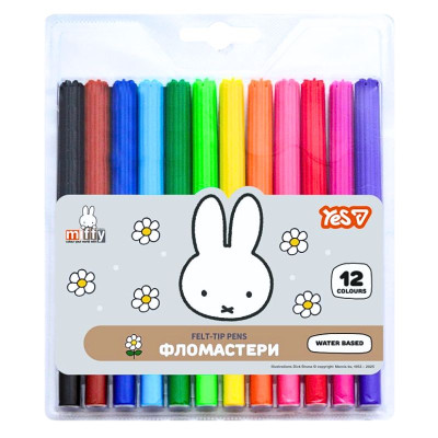Фломастери "YES" 12 кол. /650604/ Miffy (1/12/192)