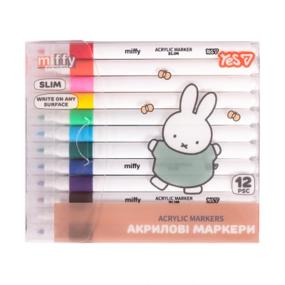 Набір маркерів "YES" 12 кол. /650626/ Miffy акрилові (1/144)