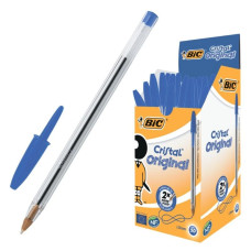 АКЦІЯ Ручка кулькова "BIC" Cristal  (уп.50шт) /8373609/847898/ синя 2+1 (1)