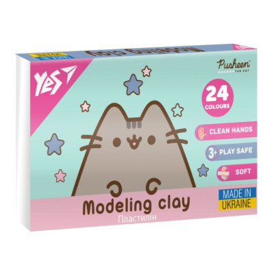 Пластилін 24 кол. 480г "Yes" /540685/ "Pusheen" (1/14)