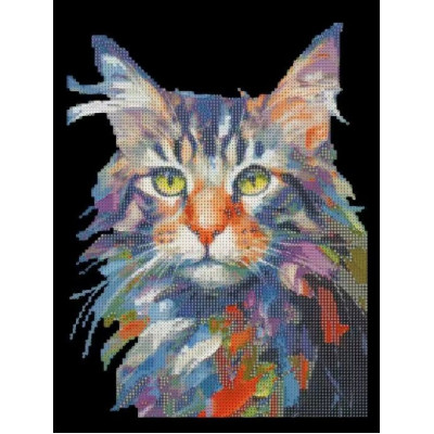 Алмазна мозаїка "Go to art" /177448/ "Кольоровий кіт" 30*40см