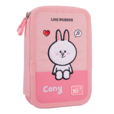 Пенал твердий "YES" /533638/ 2 відділ. HP-01 Line Friends Pretty Choco and Cony 13*21*4см (1/48)