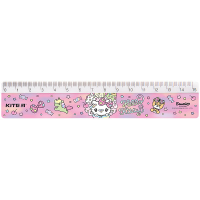 Лінійка 15см пл. "Kite" /HK24-090-2/ "Hello Kitty" (1/100)