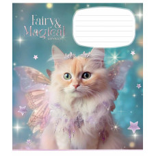 Зошит уч. "Школярик" 12арк.==/3316L/ "Fairy cats" глiтер (дівчинка) (30/300)