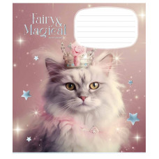 Зошит уч. "Школярик" 12арк.==/3316L/ "Fairy cats" глiтер (дівчинка) (30/300)