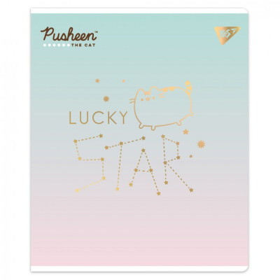 Зошит уч. "YES" 12арк.== /767508/ "Goldstar Pusheen" Софт тач, фольга золото (10/250)