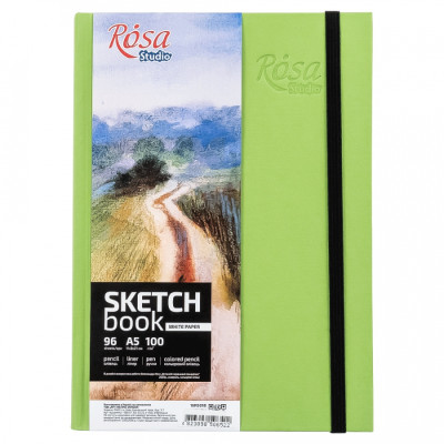 Скетчбук A5/96арк. "ROSA Studio" /16R5018/4823098506522/ 100 г/м2, фісташковий, білий папір (1)