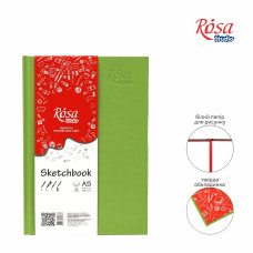 Скетчбук A5/96арк. "ROSA Studio" /16R5018/4823098506522/ 100 г/м2, фісташковий, білий папір (1)