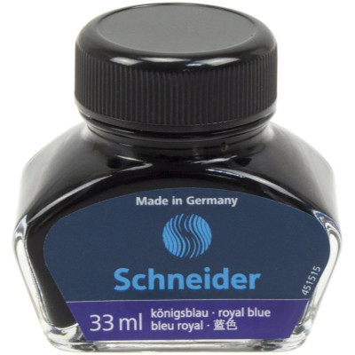 Чорнило "SCHNEIDER" /S6913/ синє, 33мл в скляній банці, для перових ручок (1/9)