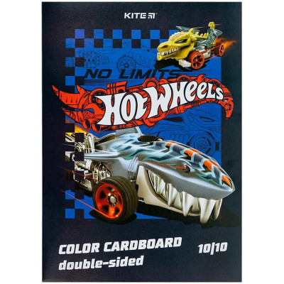 Картон кольоровий А4/10 "Kite" /HW24-255/ двосторонній 10кол. "Hot Wheels" (1/50)