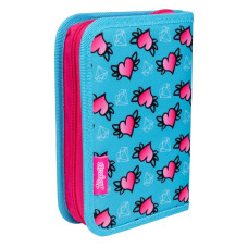Пенал твердий "1В" /532912/ 1 відділ. без клапану HP-02  "Heart", бірюзовий (1/40)