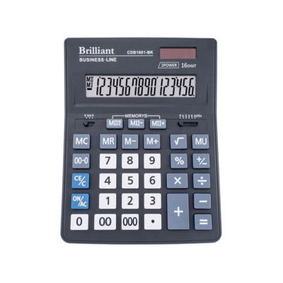 Калькулятор "Brilliant" /CDB1601-BK/ настол., 16-розр, 2пам, 205*155*35мм